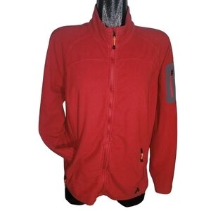 Eddie Bauer Expedition Outfitter Red Zippered Fleece Jacket Size XL